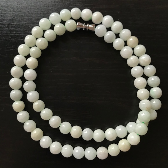 NEW Grade A Jade necklace 21” 8mm beads - Picture 2 of 5